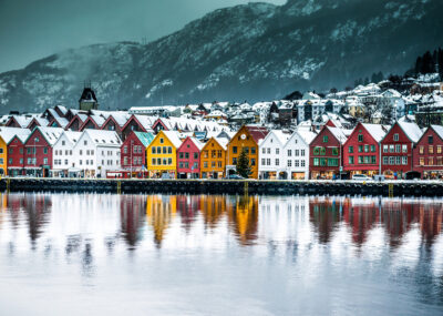 Norský Bergen z Katovic během zimy